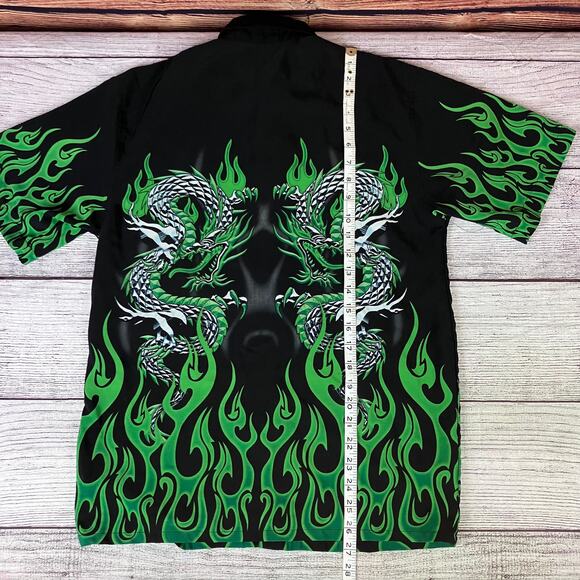 Vintage Y2k Dragons & Flames Button Up Shirt - Picture 5 of 6